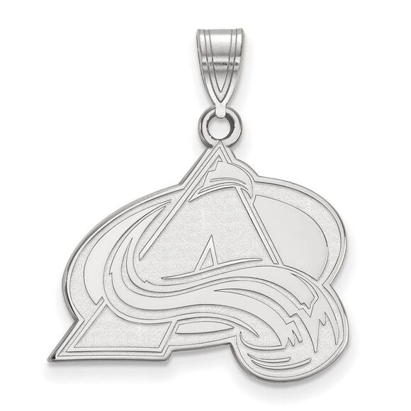 14k White Gold NHL Colorado Avalanche Large Pendant